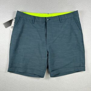Adidas Textured Golf Shorts Mens 38‎ Blue Cuffed 7.5" Athletic Performance NWT